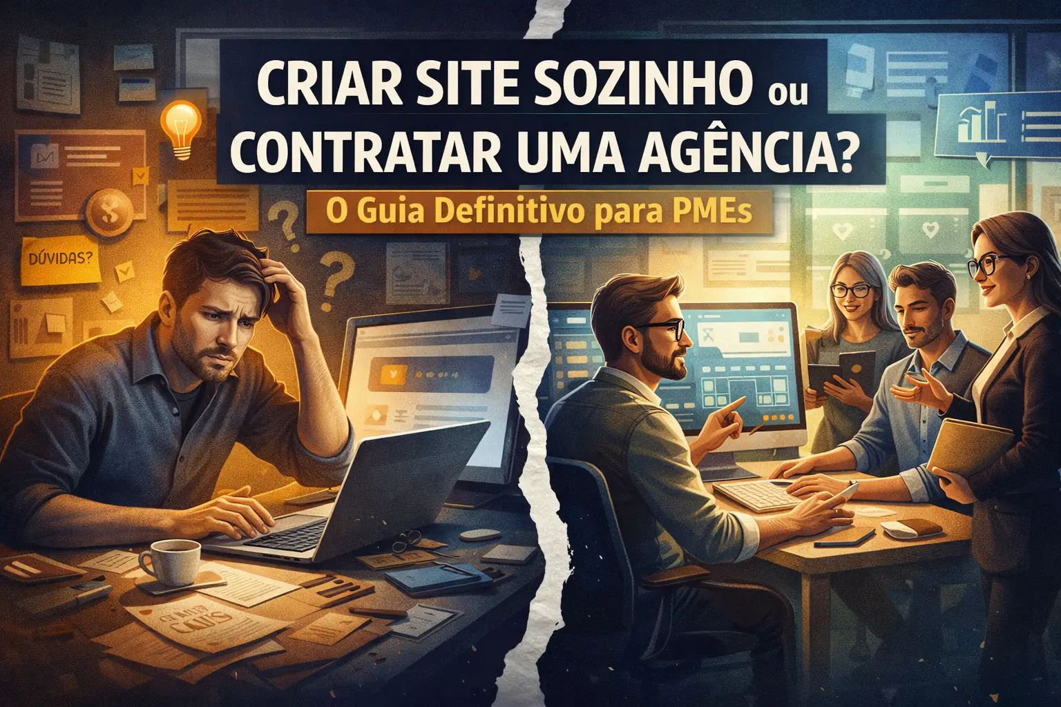 Criar Site Sozinho ou Contratar uma Agência? O Guia Definitivo para PMEs