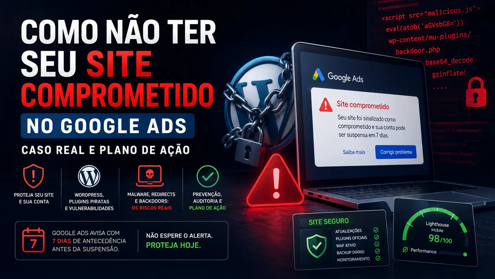Como Não Ter Seu Site Comprometido no Google Ads: Caso Real e Plano de Ação