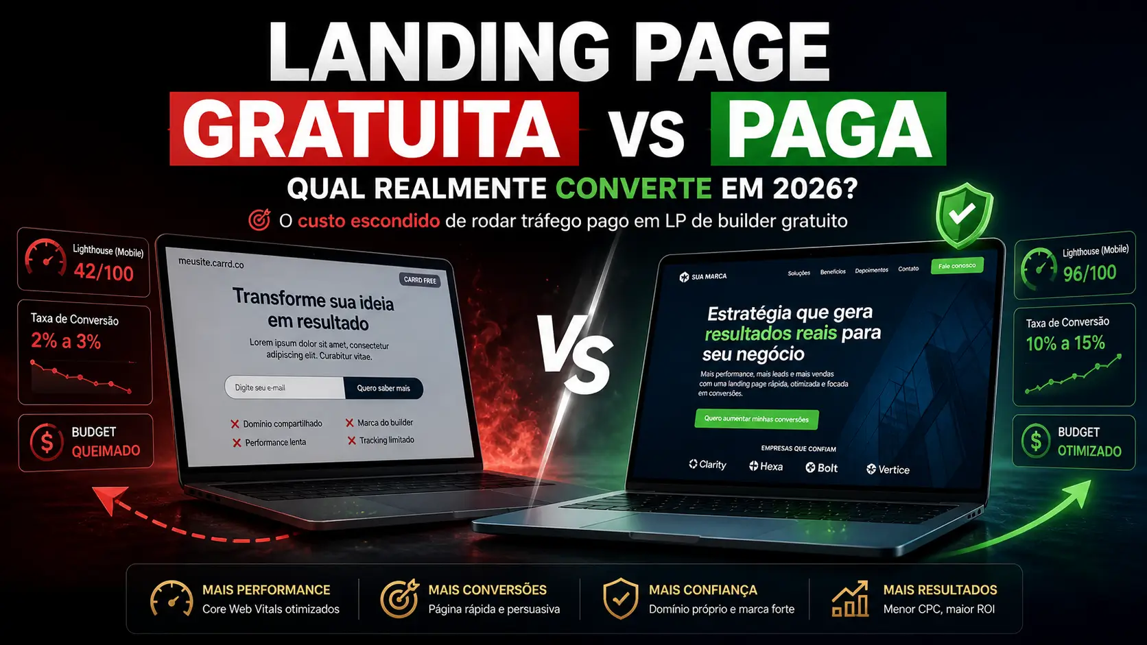 Landing Page Gratuita vs Paga: Qual Realmente Converte em 2026