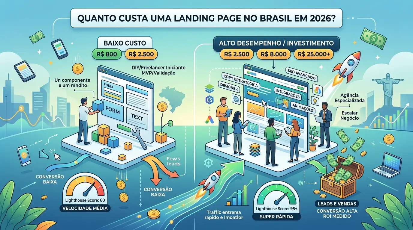 Preço de Landing Page no Brasil 2026: Tabela Completa