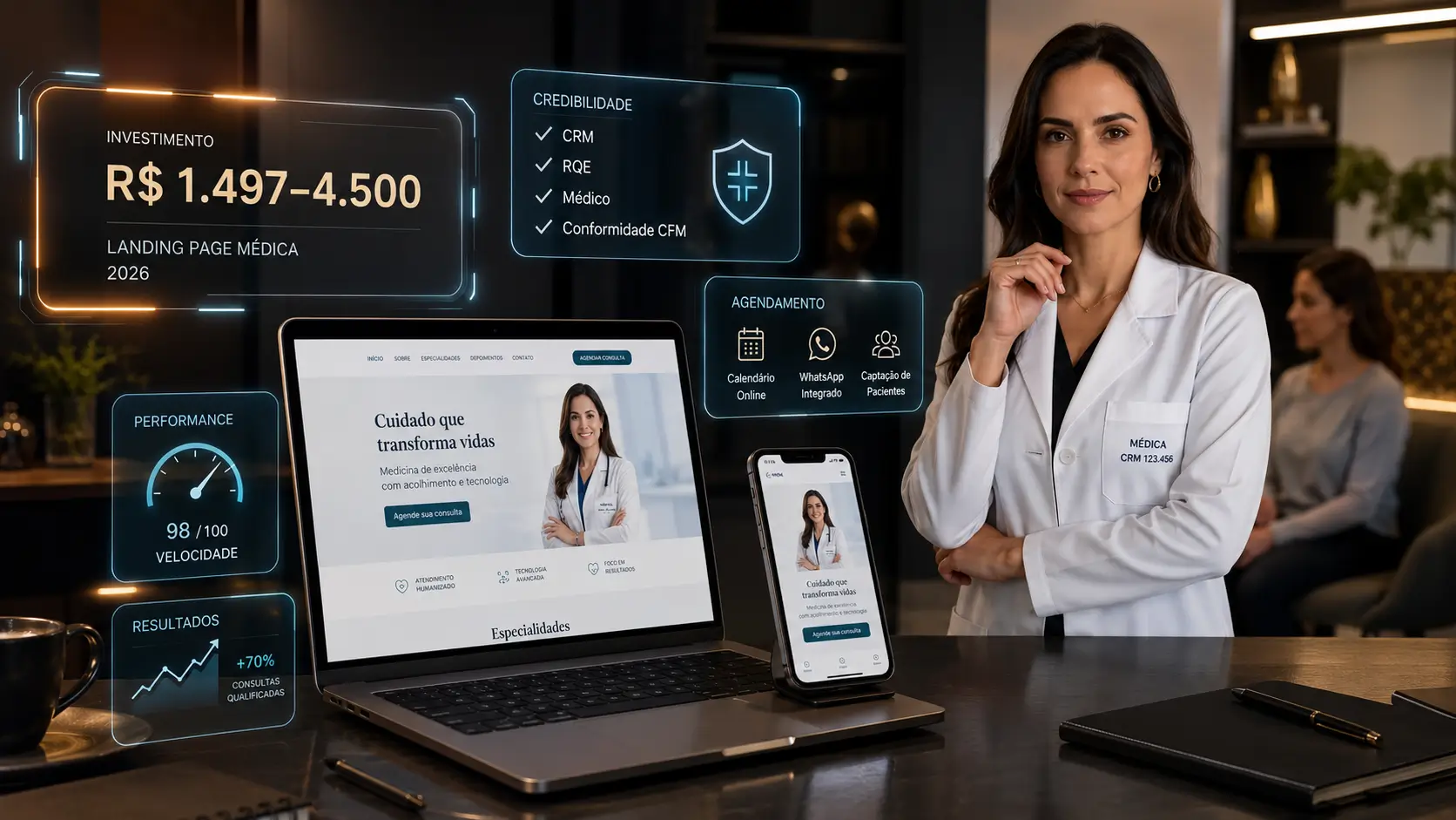 Preço de landing page para clínica médica e profissional da saúde no Brasil em 2026